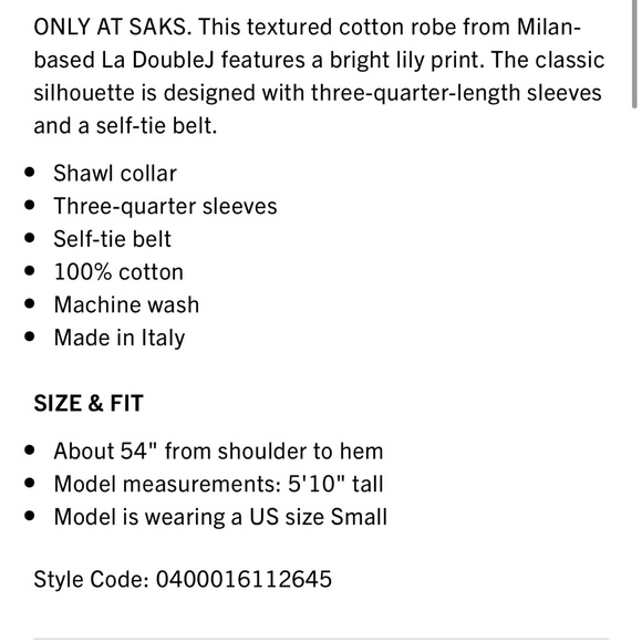 La Double J lily robe NWOT Large - Picture 13 of 13